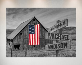 American Barn Multi-Names Premium Photo Print