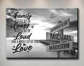 Ocean Dock with Saying 2 Multi-Names Premium Canvas