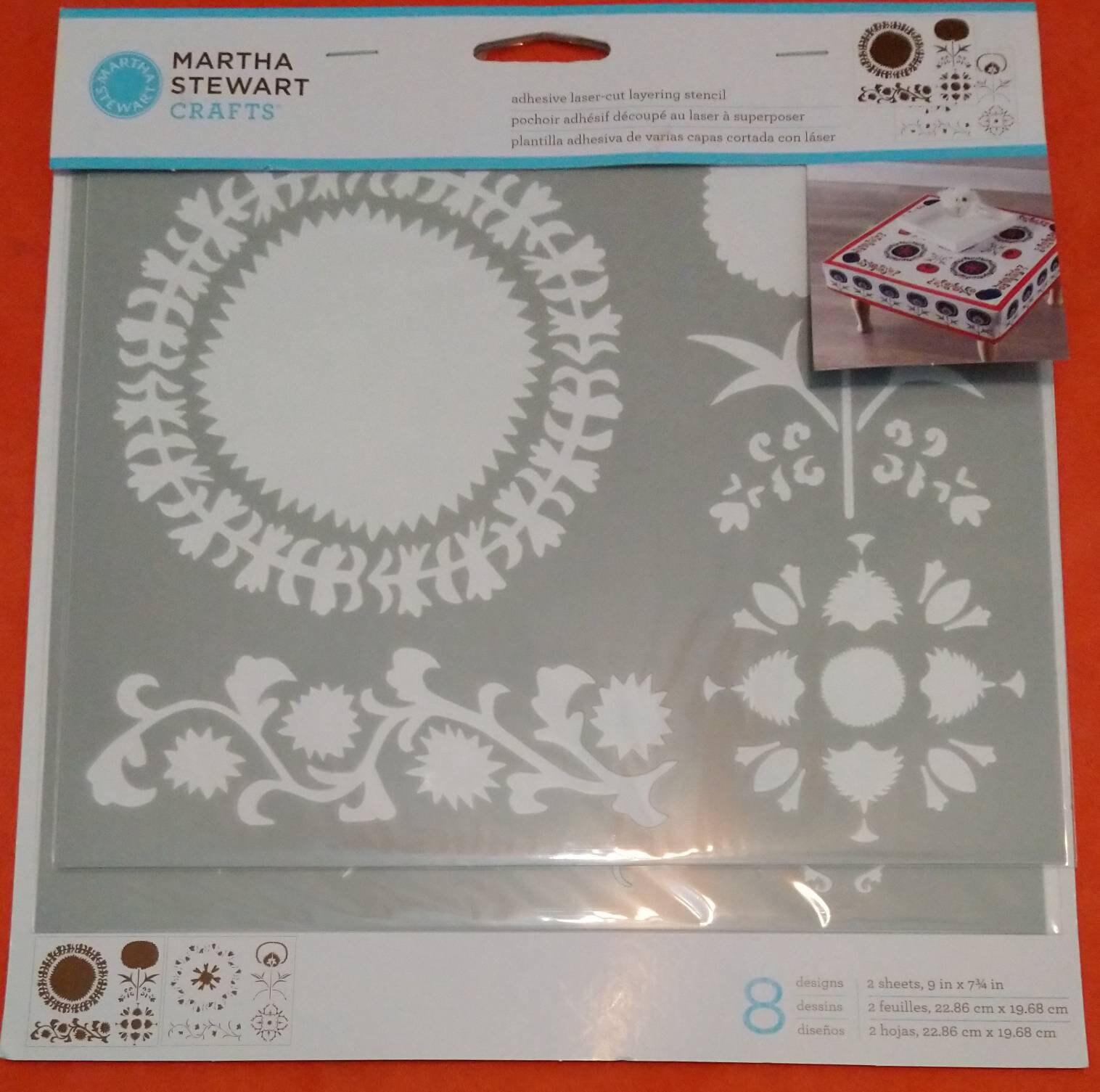 Hallmark Adhesive Stencils Elegancia Design, Craft Supplies, 3 Pieces