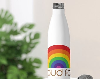 Proud Folk Equality 20oz Insulated Water Bottle Eco-friendly Stainless Steel Screw Cap LGBT Gay Pride LGBTQ Love Wins Pride Week  LGBTQIA