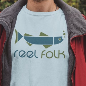 Mulinello Folk T Shirt Pescatore Pesca Sale Vita Profondo Branzino Trota Salmone Pesce Tee Hook Tackle Box Esca Cast Acqua salata Pesca a mosca