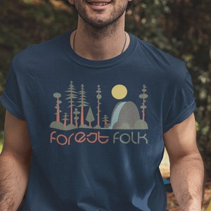 MEN&#39;S TEE Forest Folk/ Outdoor Adventures/ Nature/ Redwood Forest/ Sequoia/ Forest Bathing/ National Parks/ Forest Walk/ Tree Shirt/ Hiking