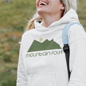 WOMEN&#39;S HOODIE Mountain Folk/ Multiple Colors/ Mountain Town/ Mountain Life/ Trail Hiking