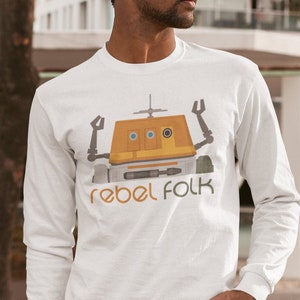 Rebel Folk Chopper Camiseta de manga comprida Dave Filoni Disney Star Wars Rebels Ghost Crew Astromech Droid C1-10P Chop Ezra Kanan Hera Zeb Sabine