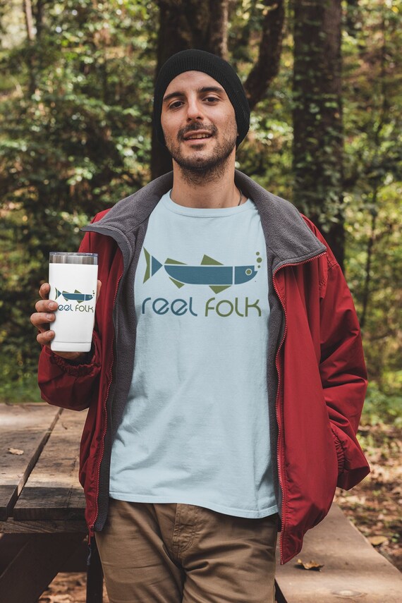 Reel Folk T Shirt Fisherman Fishing Salt Life Deep Sea Bass Trout