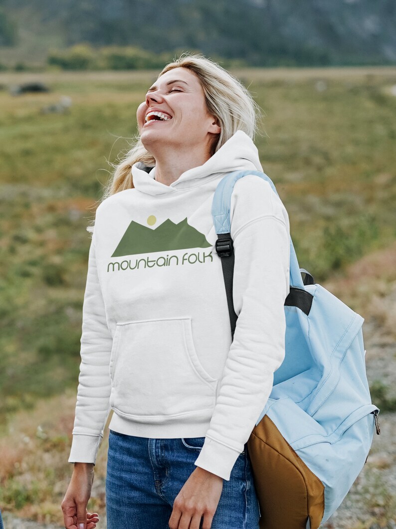 WOMEN'S HOODIE Mountain Folk/ Multiple Colors/ Mountain Town/ Mountain Life/ Trail Hiking image 1