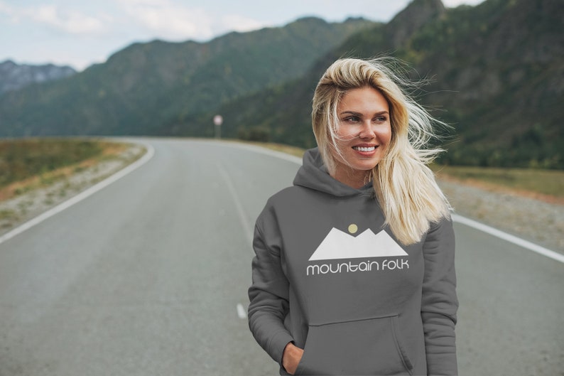 WOMEN'S HOODIE Mountain Folk/ Multiple Colors/ Mountain Town/ Mountain Life/ Trail Hiking image 5