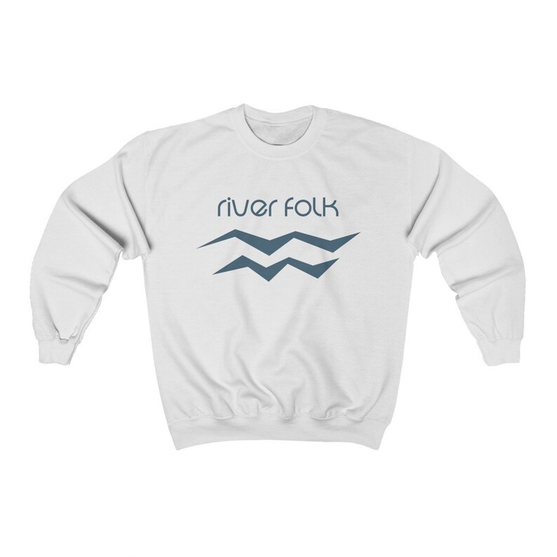 MEN'S SWEATSHIRT River Folk/ Oversize/ River Town/ Bridge/ Tubing/ Camping/ Fishing/ Kayaking image 5