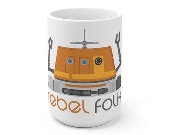 Rebel Folk Chopper Coffee Mug Filoni Disney Star Wars Rebels Astromech Droid Robot C1-10P Ghost Crew Kanan Zeb Hera Ezra Sabine Gift Mug
