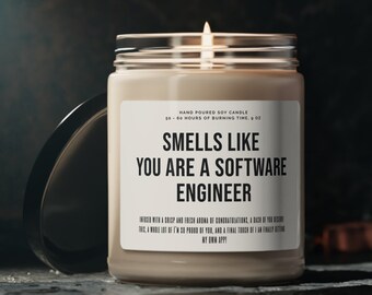 Afstudeercadeau voor software-ingenieur Cadeau voor programmeur Grappig cadeau voor programmeur Cadeau voor computeringenieur cadeau Soja-geurkaars voor motor