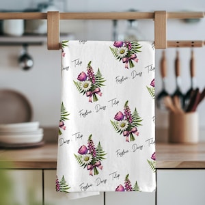 Subtle FDT Hand Towel, Political F*ck Trump Tea Towel, Anti-trump Home Decor, FDT Gift, Flower Anti Trump dish towel, FDT Floral Kitchen rag