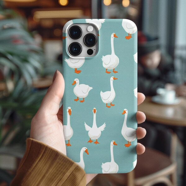 おもしろおかしいガチョウの丈夫な電話ケース - かわいいガチョウのカバー、トレンディなデザイン、iPhone 16/15/14/13/11 ProMax XR、保護、ギフト、クリスマスギフト、