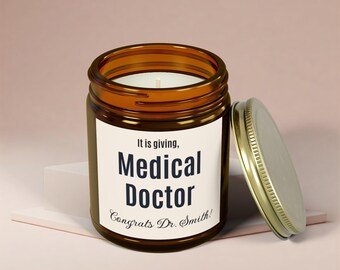 Personalized Doctor Gift Candle, Med School Graduate Medical Student Gift, Med School Acceptance Candle, Doctor graduate gift for new Doctor