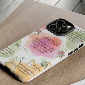 Christian affirmation Phone Case Bible Verse Phone Case Christian Cover Faith based Gifts Choose from various iPhone and Samsung phone sizes