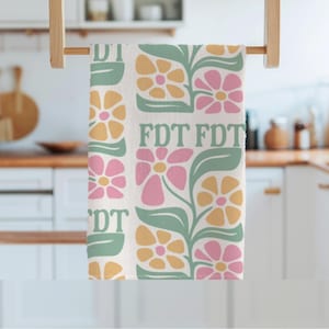 Subtle F*ck Trump Kitchen Towel, Floral Tea Towel, FDT, 4687, Anti Trump Towel, Democrat Gift, Liberal friend gift, Democratic mom gift