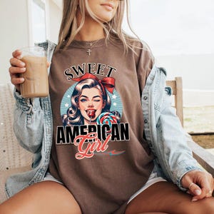 Retro 4th of July Shirt, Women fourth of July T-shirt, I love America Top, Red White Blue Patriotic Tee, USA Independence, Patriotic gifts