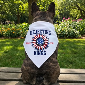 Rejecting KINGS Pet Bandana, Subtle anti Trump dog Bandana, Protest accessories for Dog or Cat, Activist Dog Lady Gift, Pets against fascism