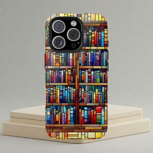 books iPhone case, Mosaic phone case, iPhone 16 pro case,  bookcase phone case, Bookish Phone Case for iPhone 16,15,14,13, 12 Galaxy S24 S23