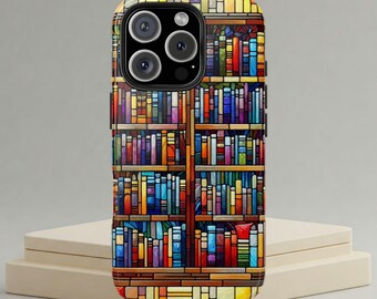livres étui pour iPhone, étui de téléphone mosaïque, étui pour iPhone 16 pro, étui de téléphone bibliothèque, étui de téléphone livresque pour iPhone 16,15,14,13, 12 Galaxy S24 S23