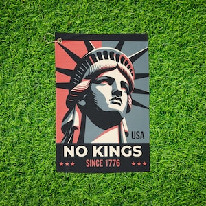 Anti-Trump Golf Towel, Patriotic Golfing Gift for Liberal Golfer, Father&#39;s Day Golf Gift, NO KINGS in America golf towel for Dad, FDT towel