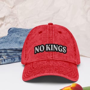 NO KINGS embroidered Hat, Rejecting Kings Since 1776, Protest Embroidered Hat, Anti Trump Hat, Pro Democracy Cap, Anti Trump gift, resit hat