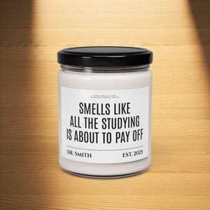 Vela de regalo de médico personalizada, regalo de estudiante de medicina graduado de la escuela de medicina, vela de aceptación de la escuela de medicina, regalo de graduación de doctorado, licenciatura