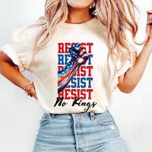 No Kings in America Protest shirt, Resistance T-shirt, 4th of July Shirt, Subtle Anti Trump Tshirt, Political Protest Top, Independence Day