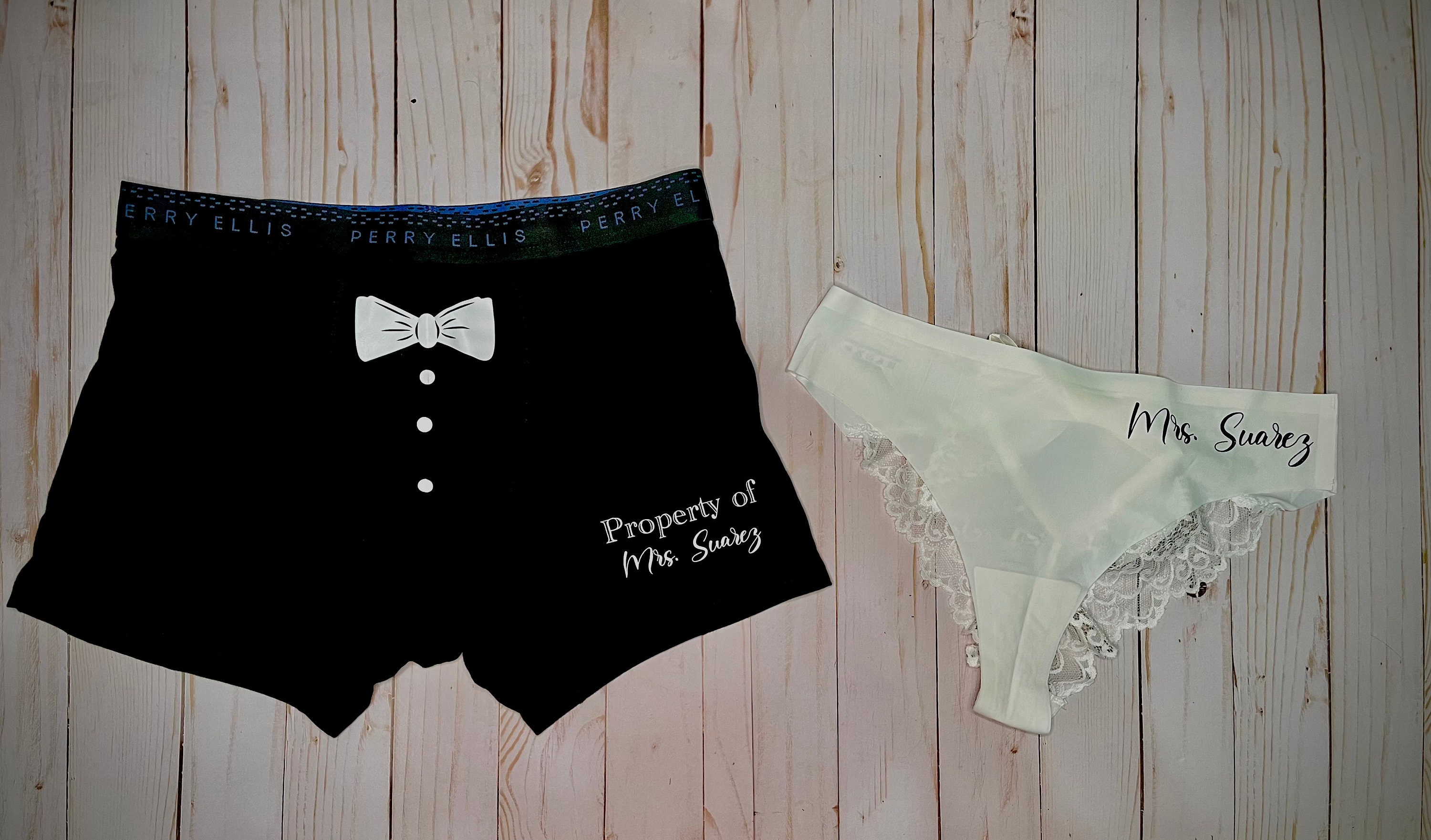 Personalized Property of Underwear Set Couples Underwear His and Hers  Cotton Anniversary Gift Couples Gift 