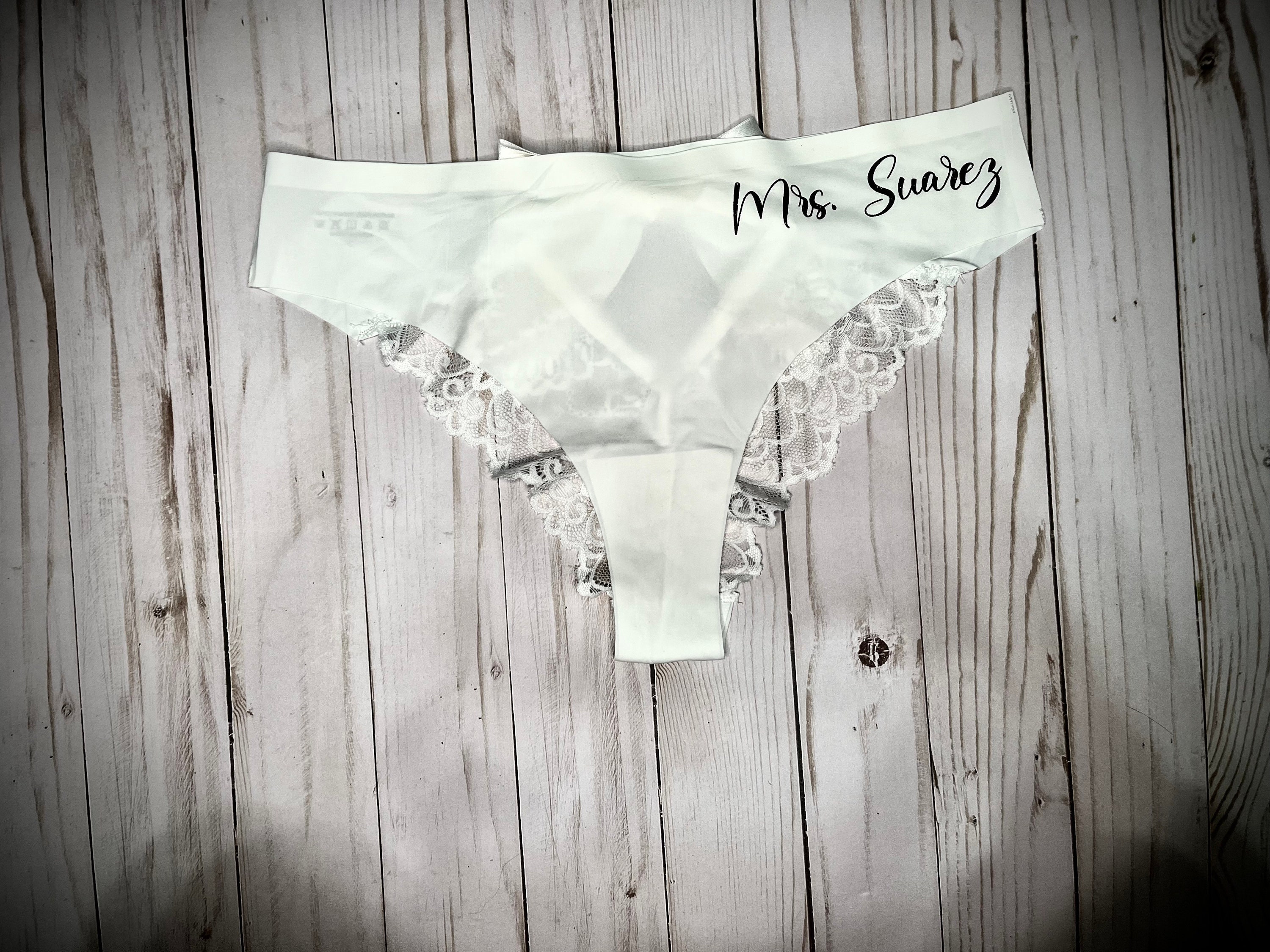Personalised Wedding Thong Add Your Own Text Bridal Underwear