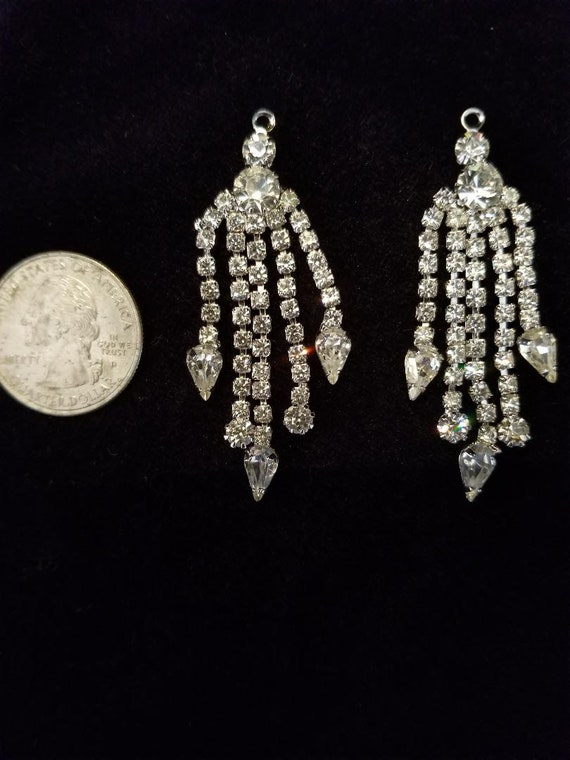 Vintage Rhinestone Earring Drops - GEORGEOUS - MI