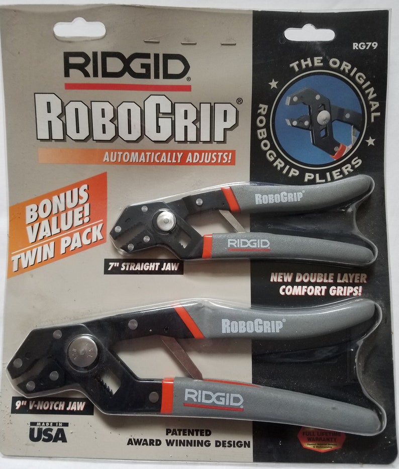 Ridgid Robogrip Pliers 9 & 7 New Sealed Etsy