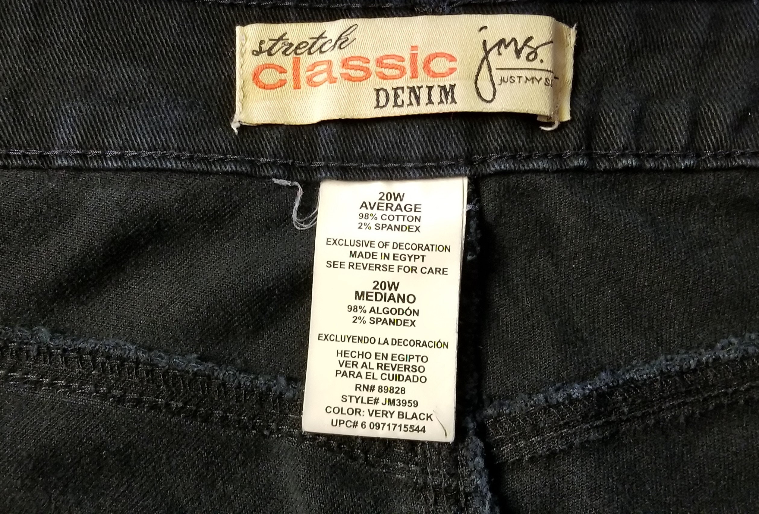 JMS Just My Size Classic Fit Denim 20W Average Black Jeans - Etsy