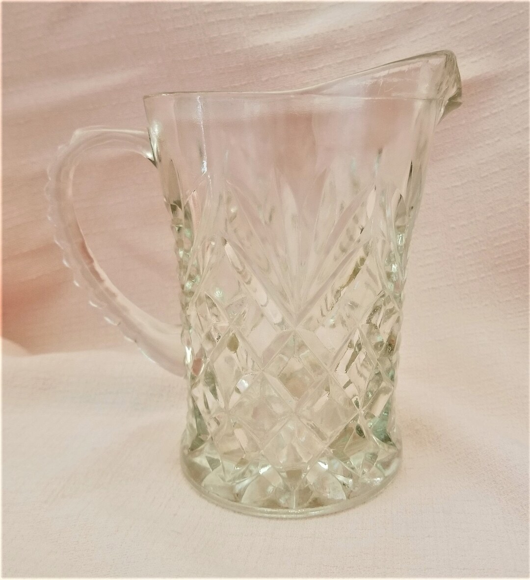 Vintage Crystal Clear Glass Coffee Creamer Pitcher 51/8 Etsy