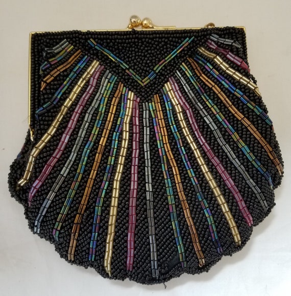 Valerie Stevens Hand Made Evening Handbag Black/gold Small  display picture 1