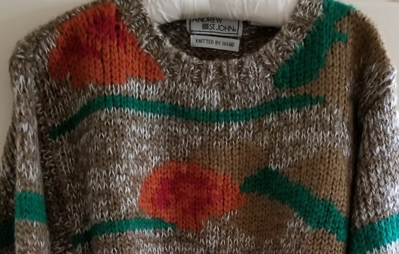 Vintage ANDREW ST JOHN Multi-Color Pull Over Crew… - image 2