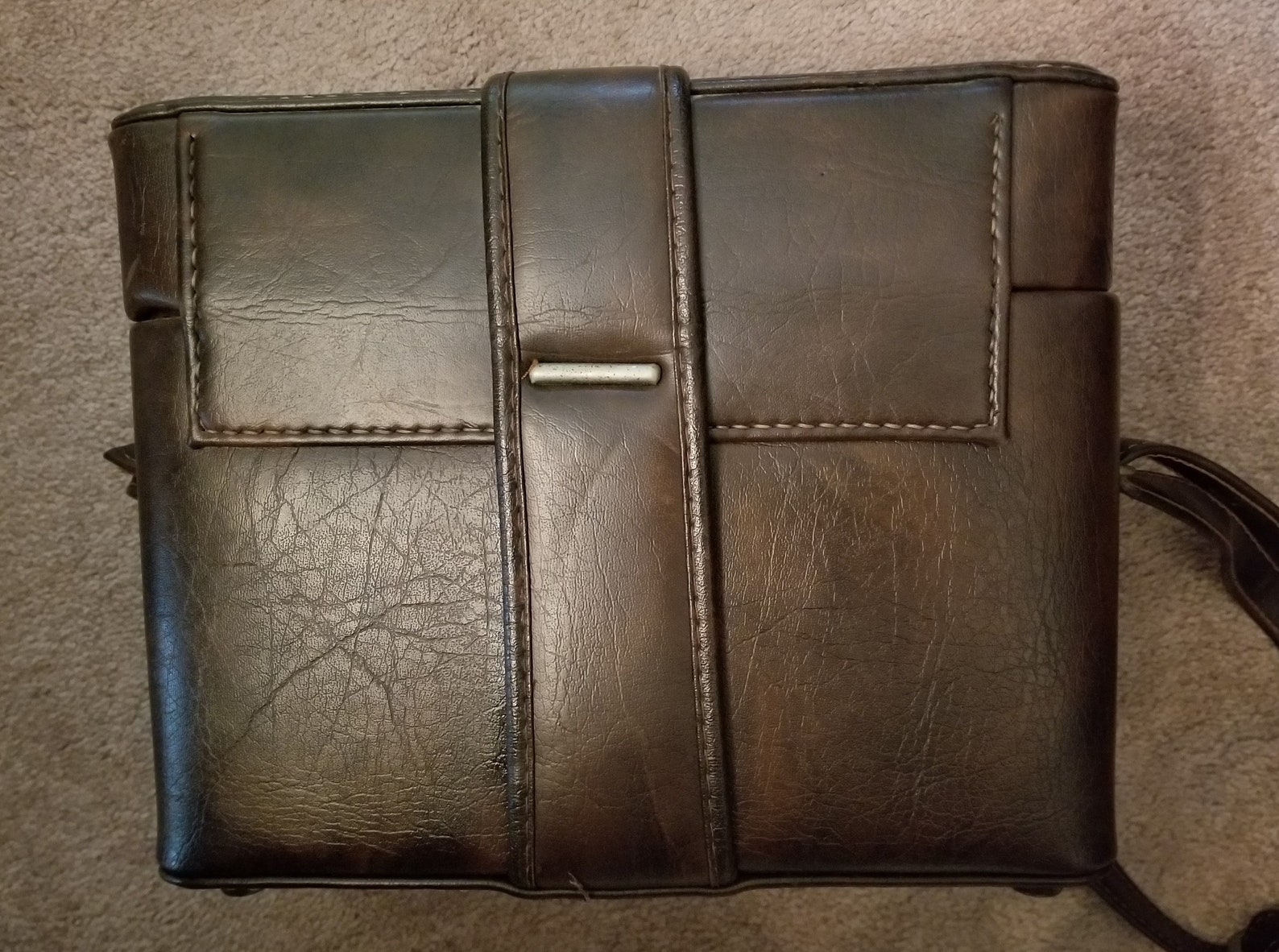 Vtg Large Dark Brown Hard Shell Vintage Camera Case W/ Holder Etsy