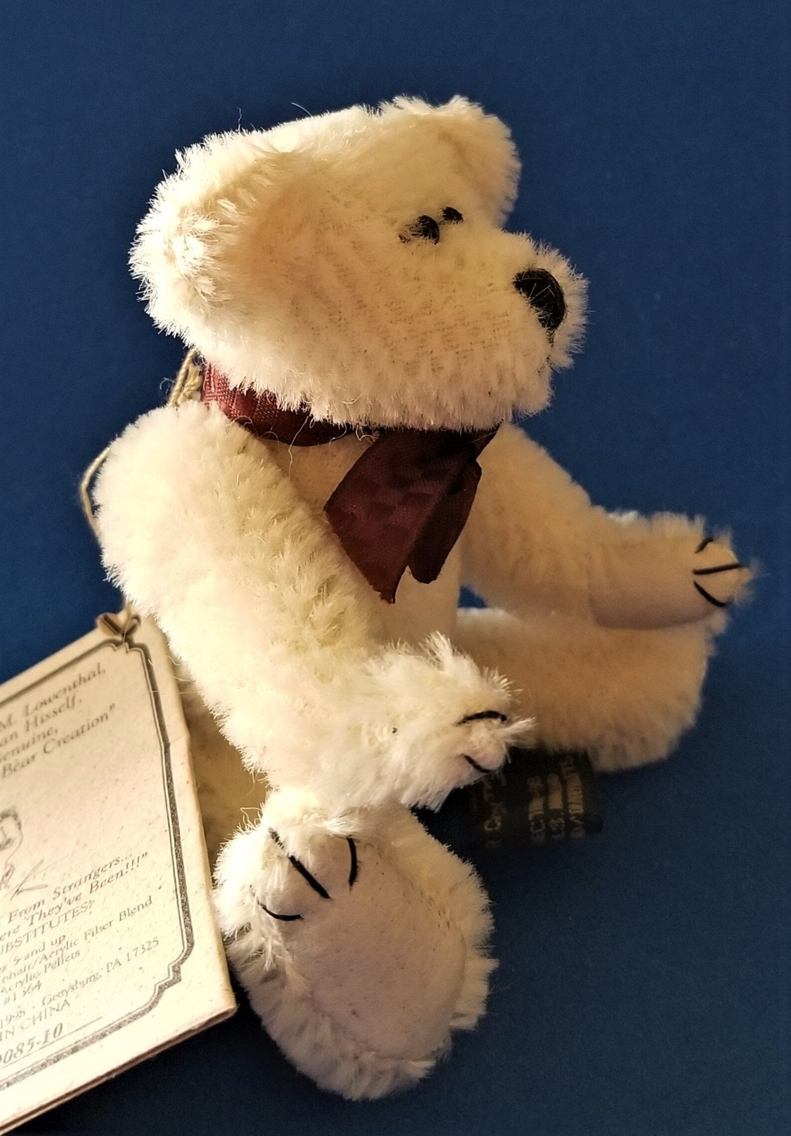 Boyds Bears White Wilbur Bearington Mohair Etsy