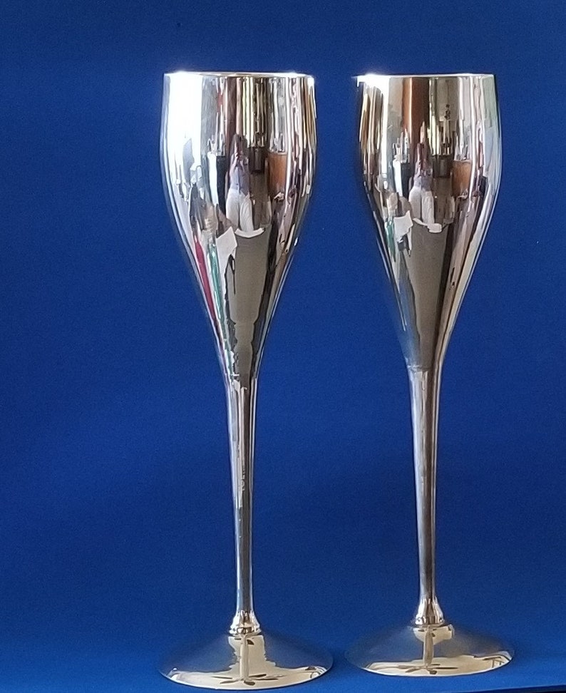 International Silver Company Wine Goblets Glasses Silver Etsy