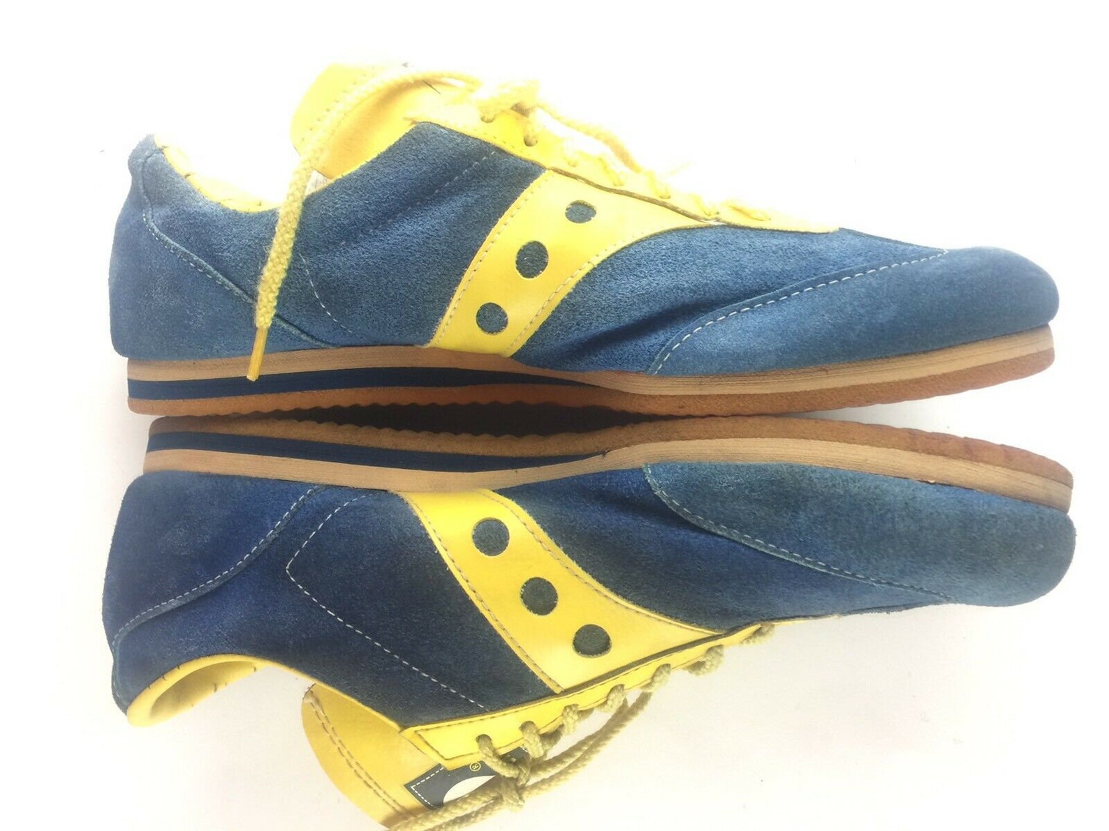 Vintage Spot-Bilt Mens Trainer Size 8 Blue Yellow Suede | Etsy