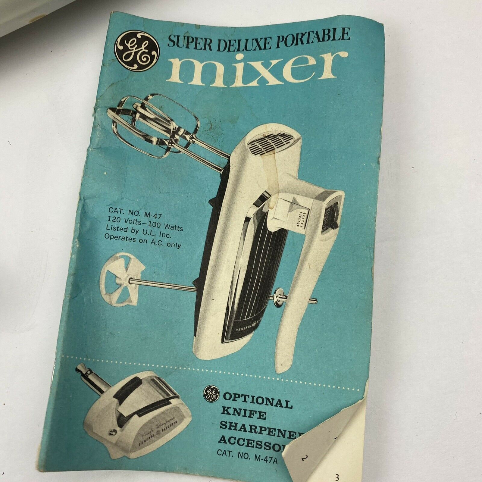 Vintage GE Hand Held Mixer 3 Speed 30M47 Super Deluxe Portable Etsy