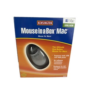 Vintage Kensington Mouse in a Box Mac 1 One Button USB ADB Optical Mouse 64475