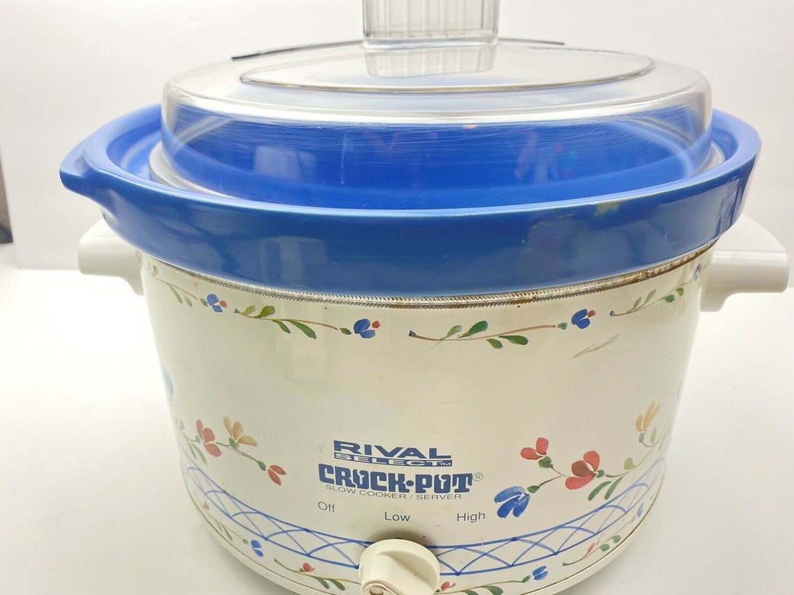 Rival 4 Quart Crock Pot Stoneware Slow Cooker 3154 Vintage Etsy