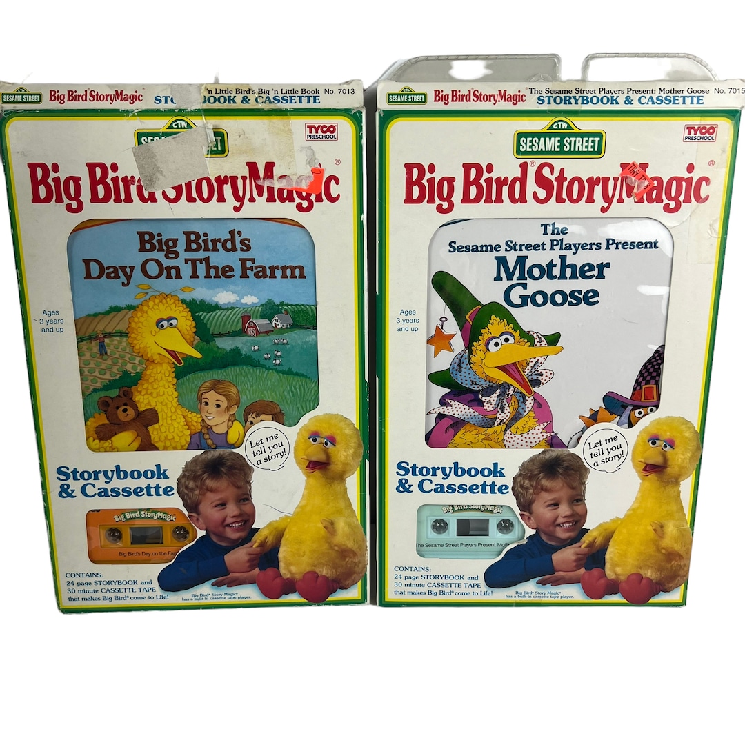 Vintage Big Bird Story Magic Jim Hensons Sesame Street Cassette Tapes