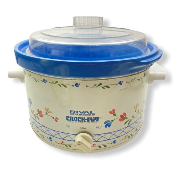 Rival 4 Quart Crock Pot Stoneware Slow Cooker 3154 Vintage Etsy