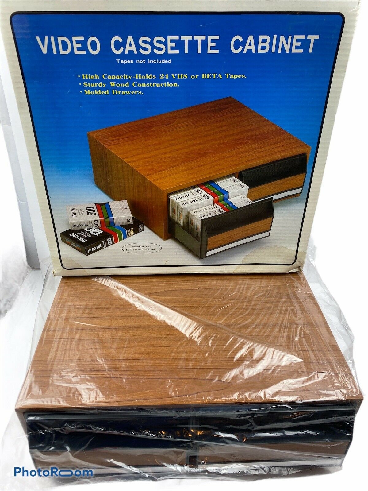 Vintage Video Cassette Holder Woodgrain Holds 24 VHS Etsy