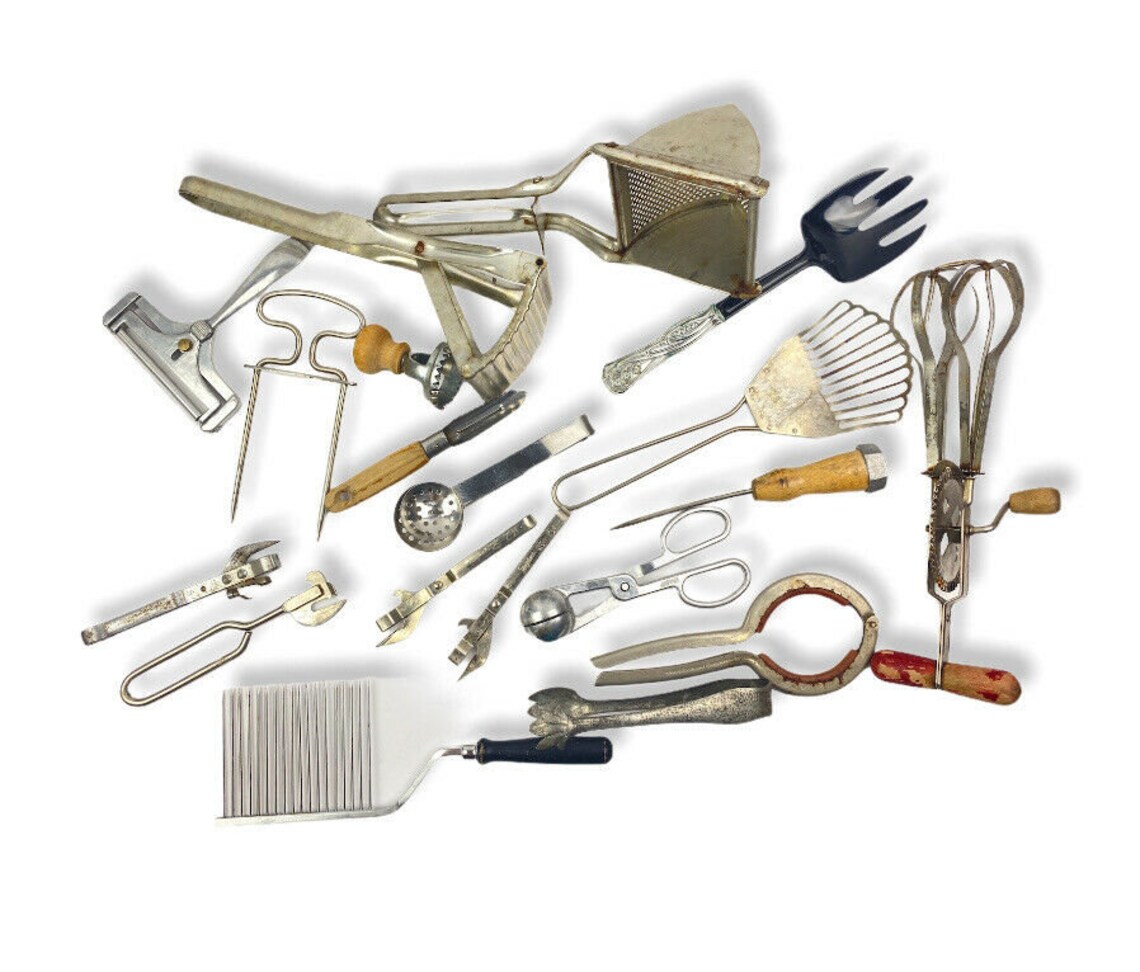 Antique Vintage Kitchen Utensils Novel Gadgets Primitive Lot Etsy