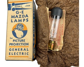 GE Mazda Lamps for Picture Projection 120V 750W T12 Bulb Original Box & Packing Vintage