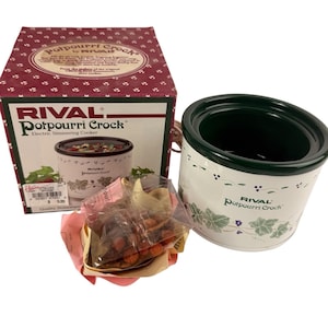 Rival Potpourri Crock Electric Simmering Cooker 3206 Ivy Grapes Vintage in Box