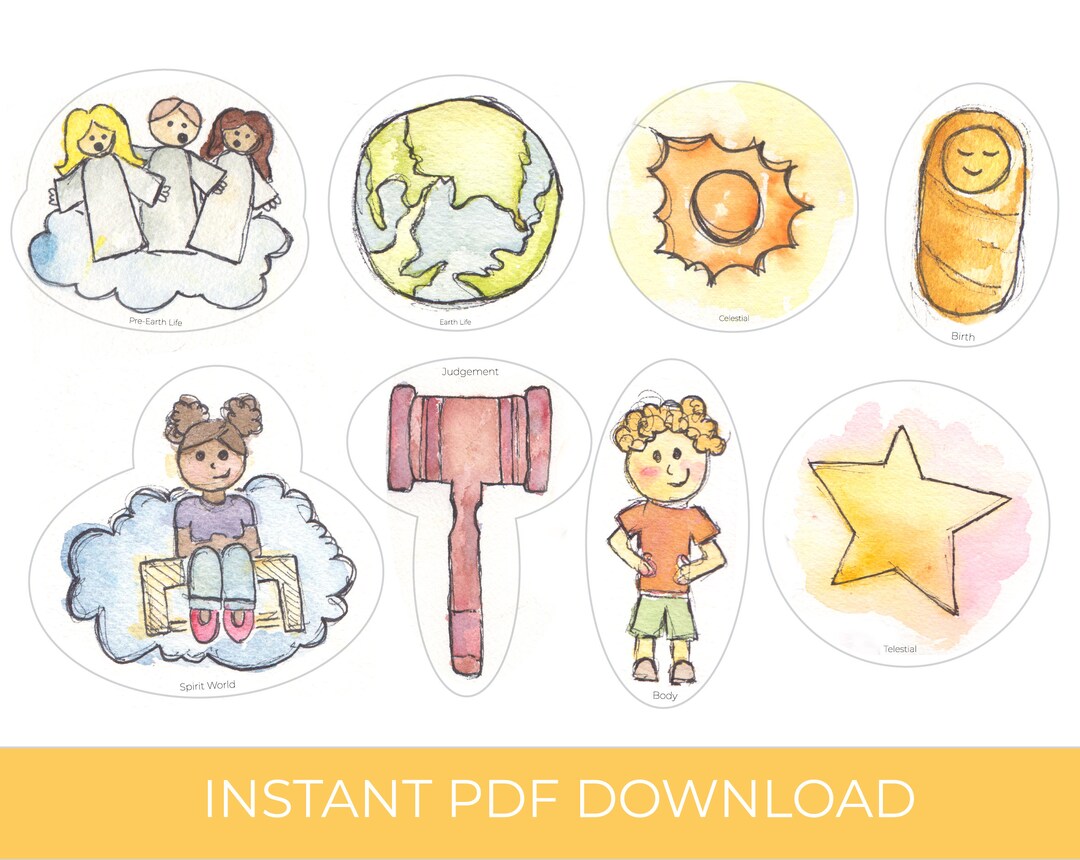 Printable Plan of Salvation Cut Outs LDS Primary Lesson Come - Etsy
