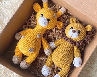 Coffret cadeau baby shower jouet girafe cadeau nouveau-né cadeau safari femme enceinte cadeau